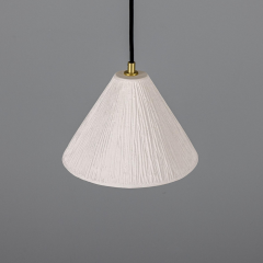 Tilia suspension conique en céramique organique 28cm, blanc mat rayé